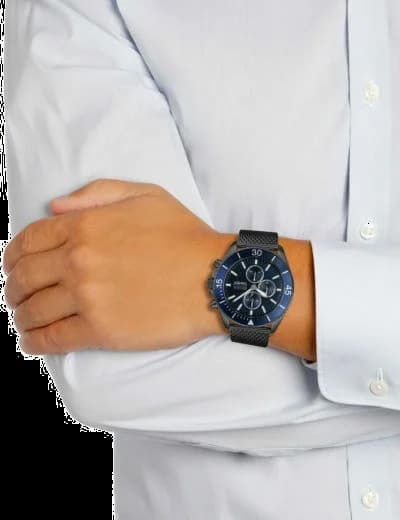 Montre Homme Hugo Boss 1513702 Edition Ocean - Cadran et maille milanaise noirs vue 5