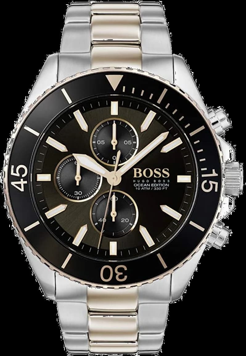 Garde-temps Hugo Boss 1513705 présentant cadran bleu soleil avec finition satinée et index appliqués argentés