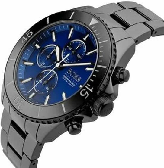 Montre Homme Hugo Boss 1513743 Ocean - Cadran Bleu, Lunette Noire, Acier vue 2