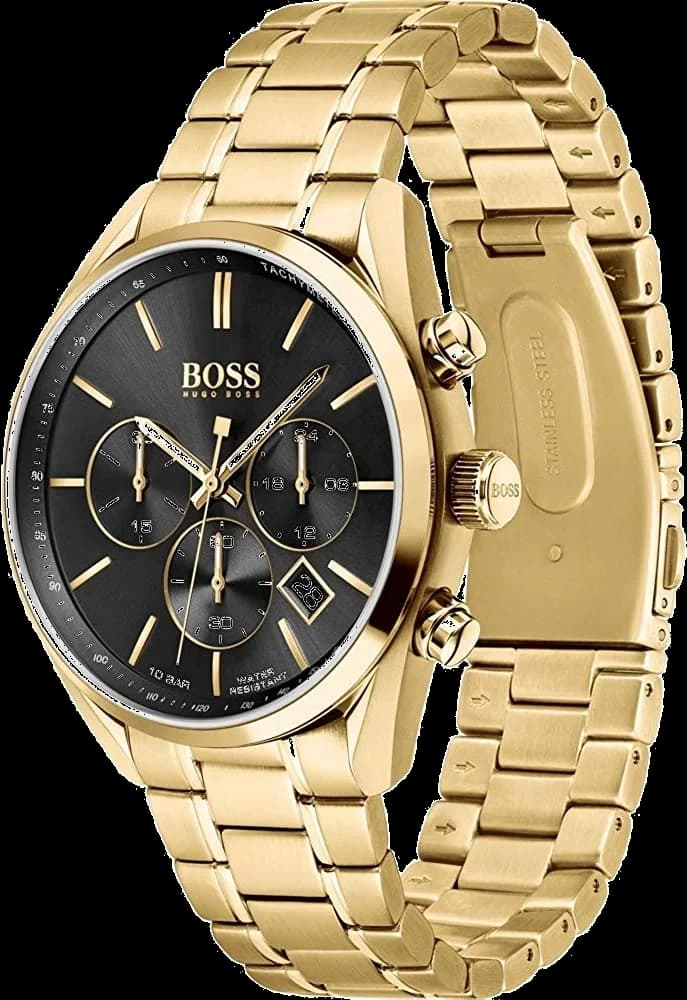 Montre Homme Hugo Boss Champion 1513848 en acier doré jaune vue 2
