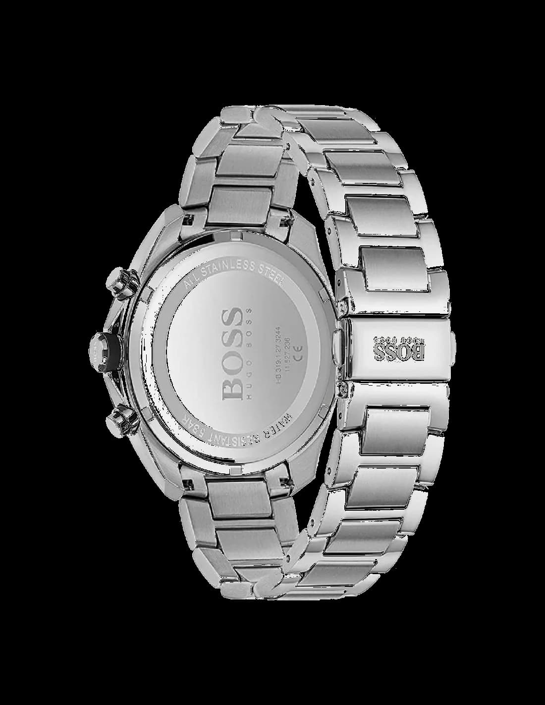 Attache bracelet Hugo Boss 1513857 with brushed and polished H-link stainless steel bracelet secured by deployant clasp