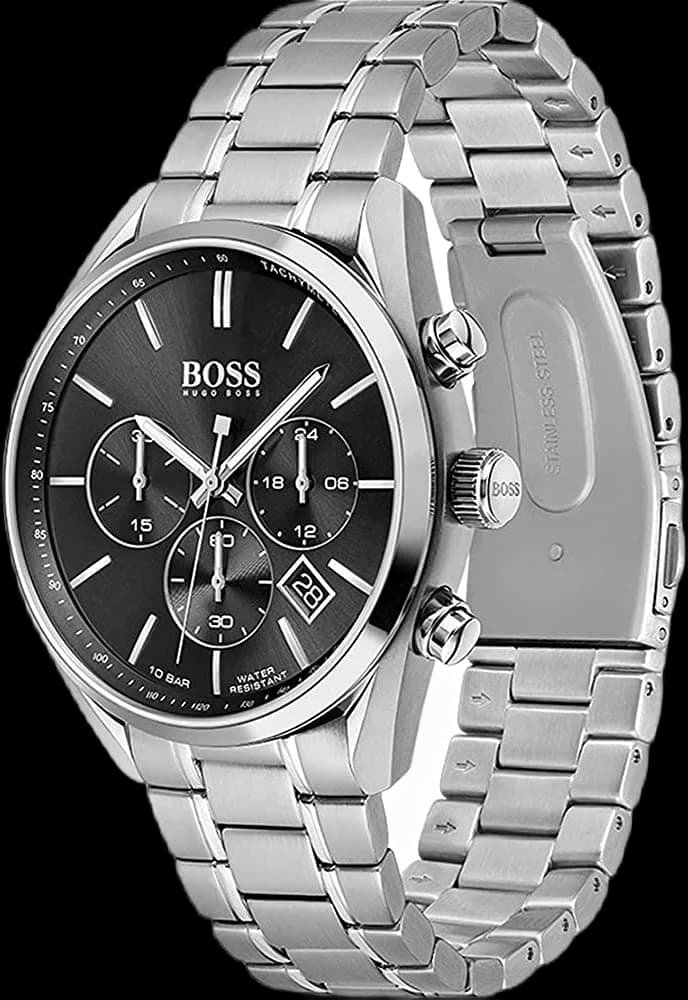 Montre Homme Hugo Boss Associate 1513871 Chronographe Quartz Cadran Noir Acier vue 2