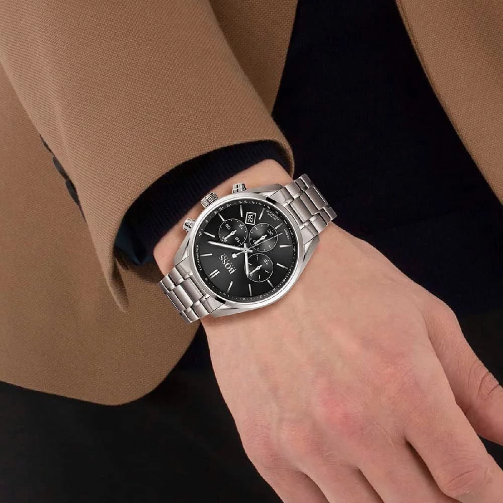 Montre Homme Hugo Boss Associate 1513871 Chronographe Quartz Cadran Noir Acier vue 4