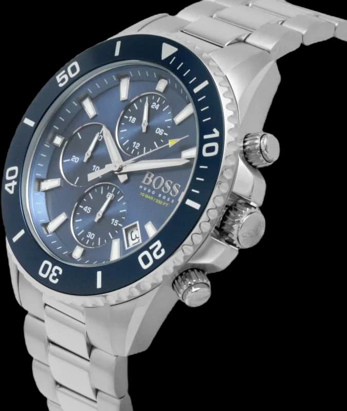 Attache bracelet Hugo Boss 1513907 bracelet acier inoxydable brossé/poli, boucle déployante triple, maillons ajustables