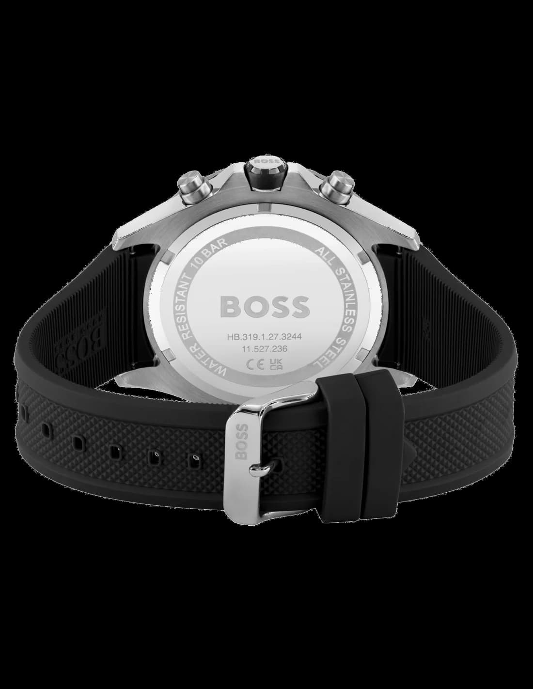 Visage cadran Hugo Boss 1513931 orné d'index bâtons appliqués et aiguilles squelettes luminescentes