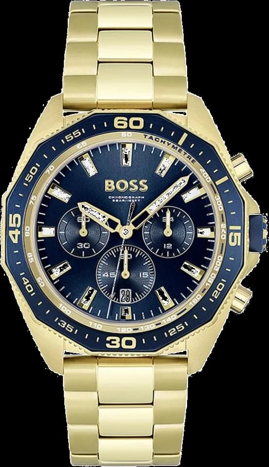 Montre Hugo Boss Energy 1513973 Homme - Cadran Bleu, Bracelet Acier Doré Jaune