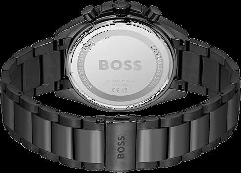 Attache bracelet Hugo Boss 1514016 bracelet acier inoxydable brossé, fermoir déployant triple boutons-poussoirs