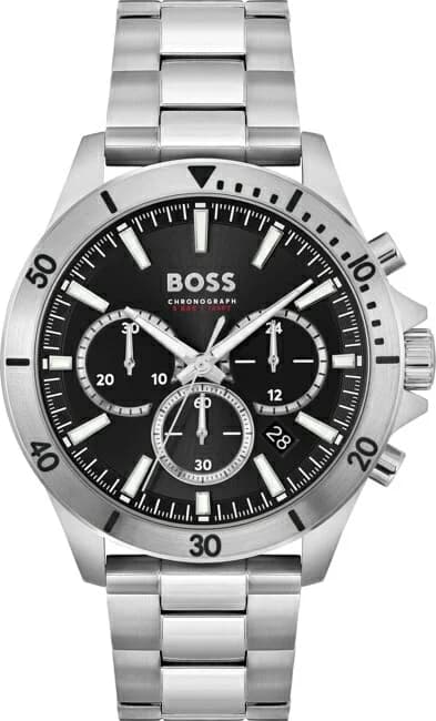 Montre Homme Hugo Boss Troper 1514057 - Acier Argenté, Cadran Noir Multifonctions