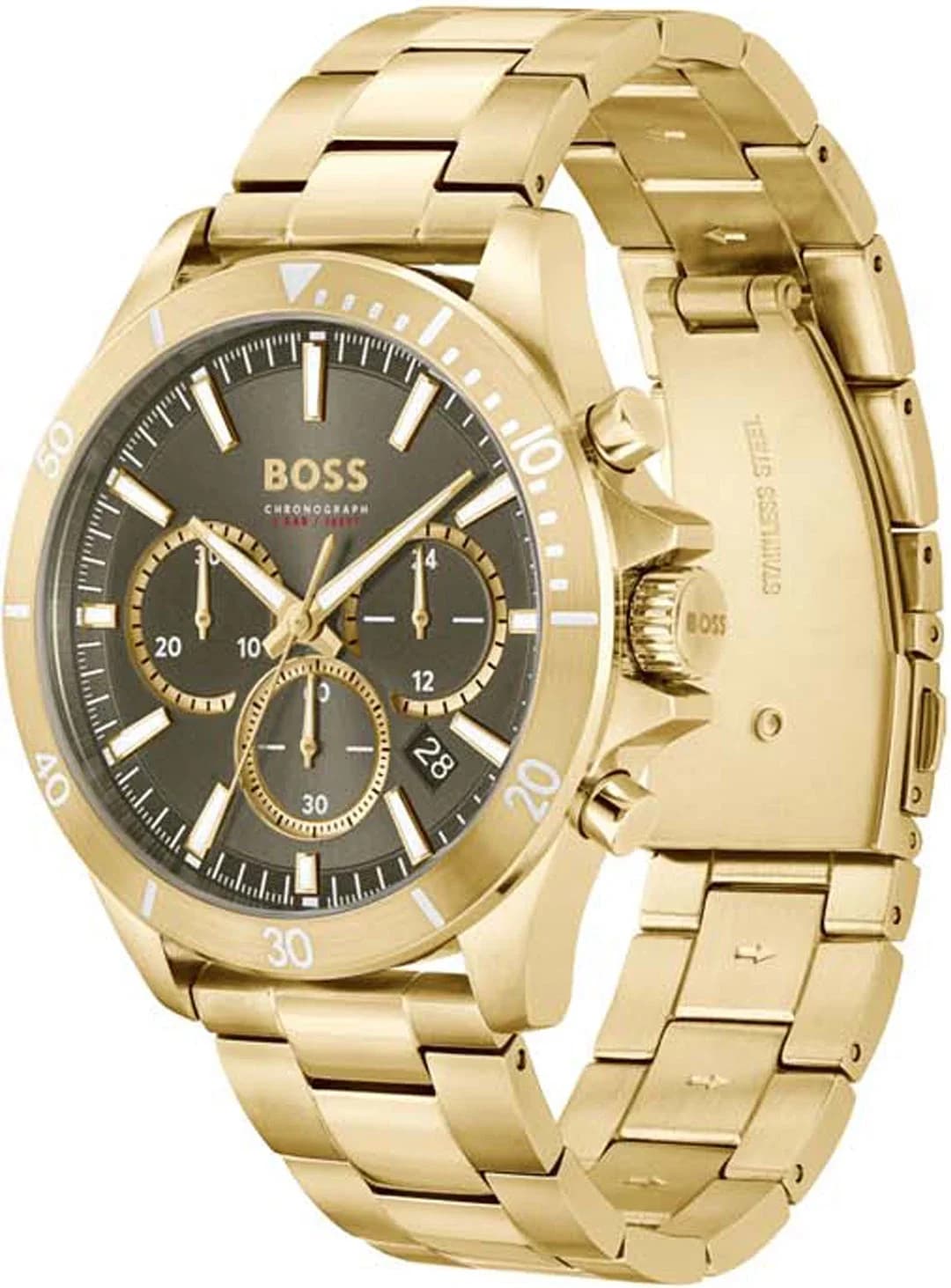 Visage cadran Hugo Boss 1514059 avec compteurs à 6h, 9h et 12h, aiguilles luminescentes, finition soleillée