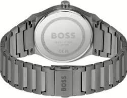 Attache bracelet Hugo Boss 1514078 bracelet acier noir, boucle déployante, finition satinée
