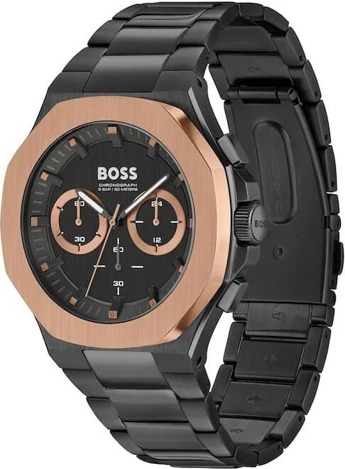 Montre Homme Hugo Boss 1514090, Boîtier Acier Noir Brossé 44mm, Cadran Bronze vue 2