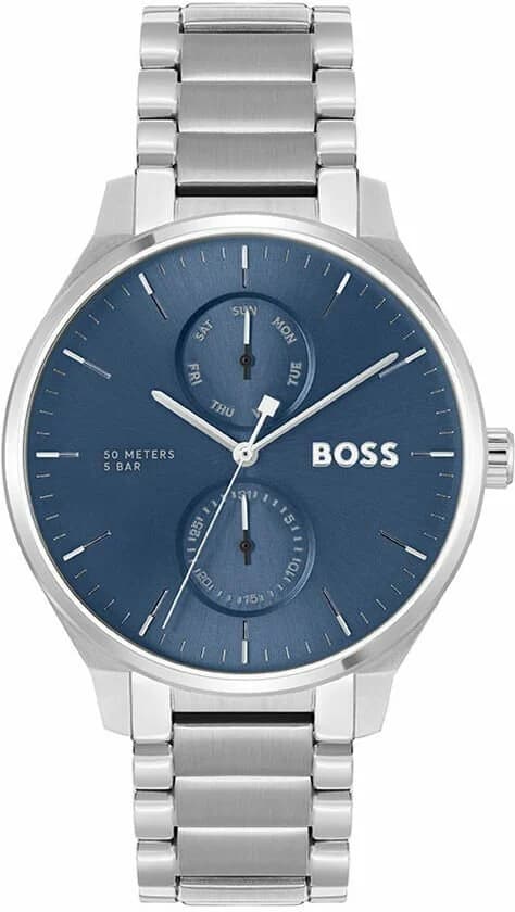 Montre Homme Hugo Boss 1514106 Acier Argenté Cadran Bleu Texturé