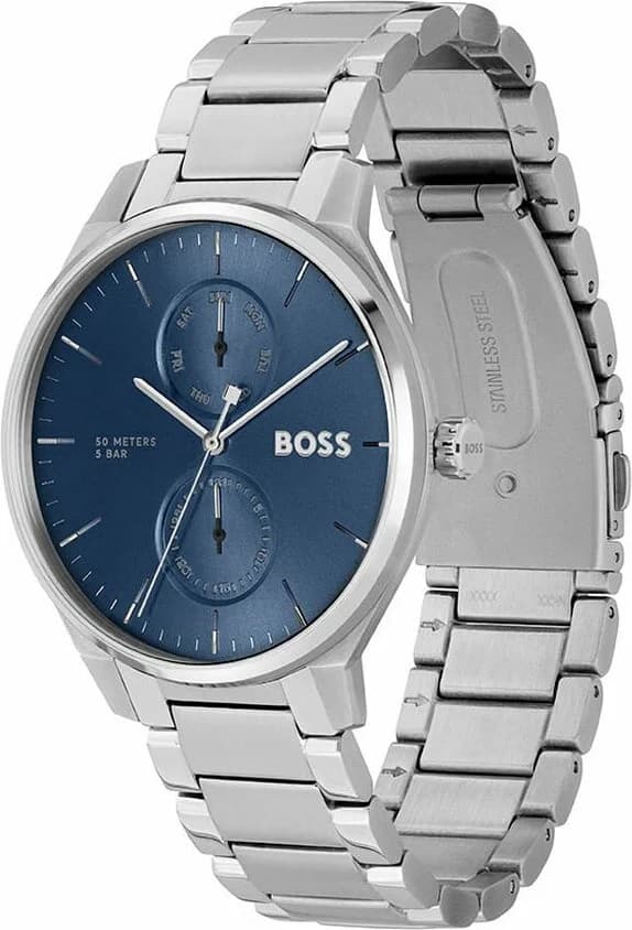 Montre Homme Hugo Boss 1514106 Acier Argenté Cadran Bleu Texturé vue 2
