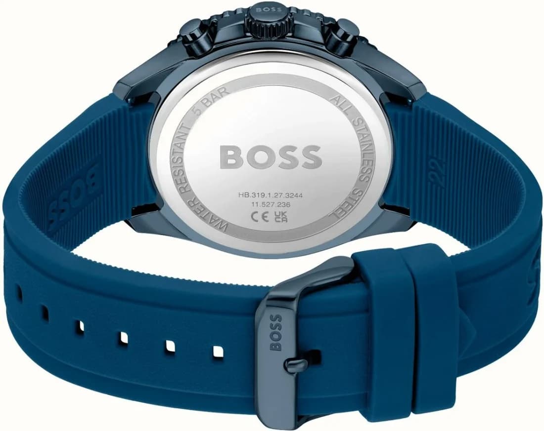 Montre Homme Hugo Boss Runner 1514142 - Bracelet silicone bleu, Cadran multifonctions vue 3