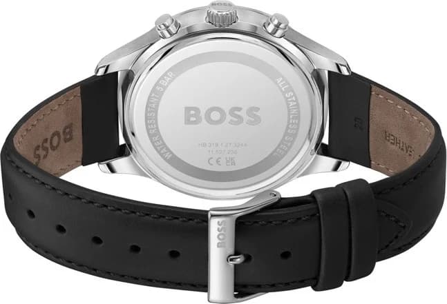 Montre Homme Hugo Boss 1514156 Avery - Cadran Bleu, Boîtier Argent, Bracelet Cuir Noir vue 3