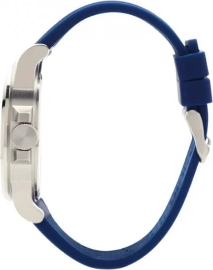 Visage cadran Hugo Boss Orange 1550008 avec index bâtons polis et aiguilles luminescentes sur fond bleu soleillé