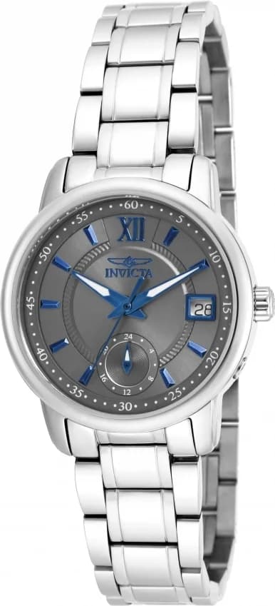 Montre Invicta Specialty 18009 pour Femme - Cadran Gris, Index Bleus, Acier