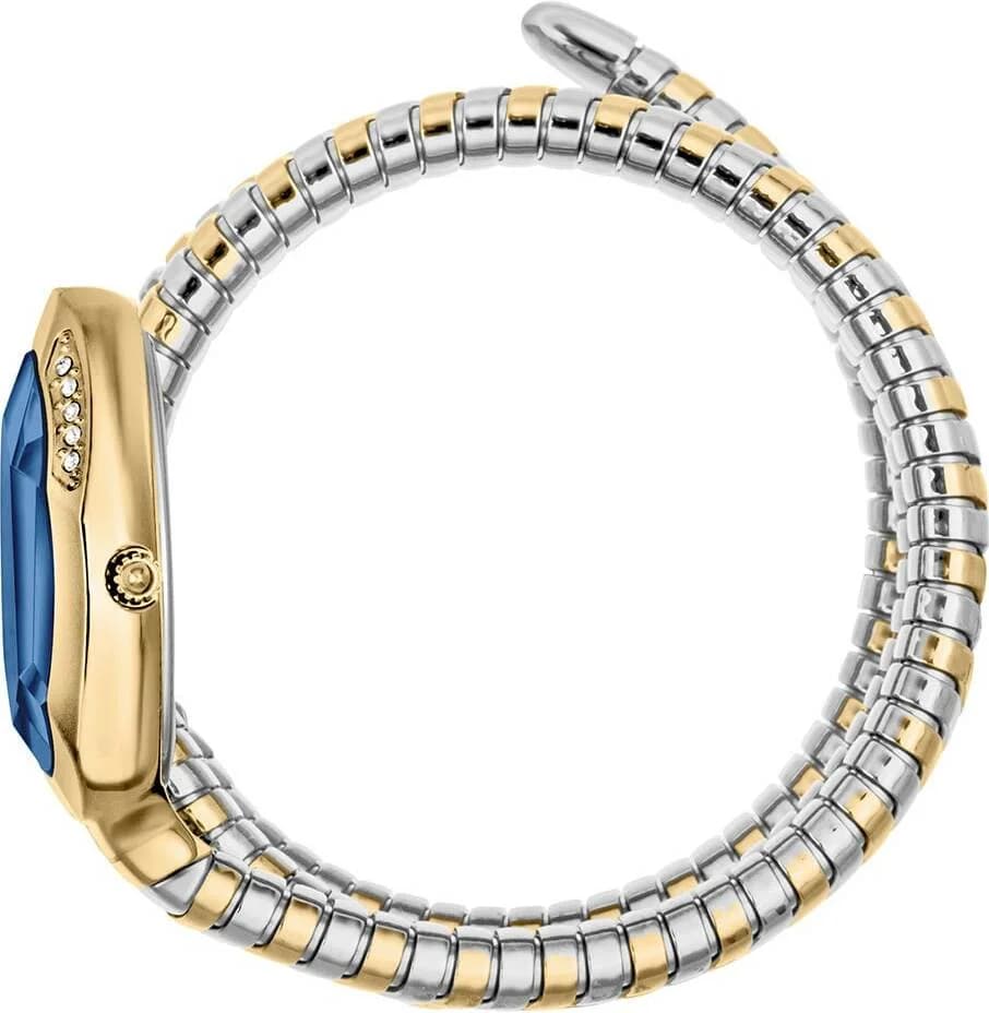 Attache bracelet Just Cavalli JC1L224M0075 bicolore acier et or en maillons polis avec fermoir déployant
