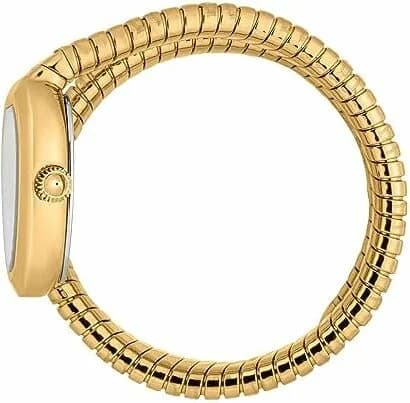Attache bracelet Just Cavalli JC1L264M0025 en acier doré déployante avec poussoirs ajustables pour un maintien parfait au poignet masculin