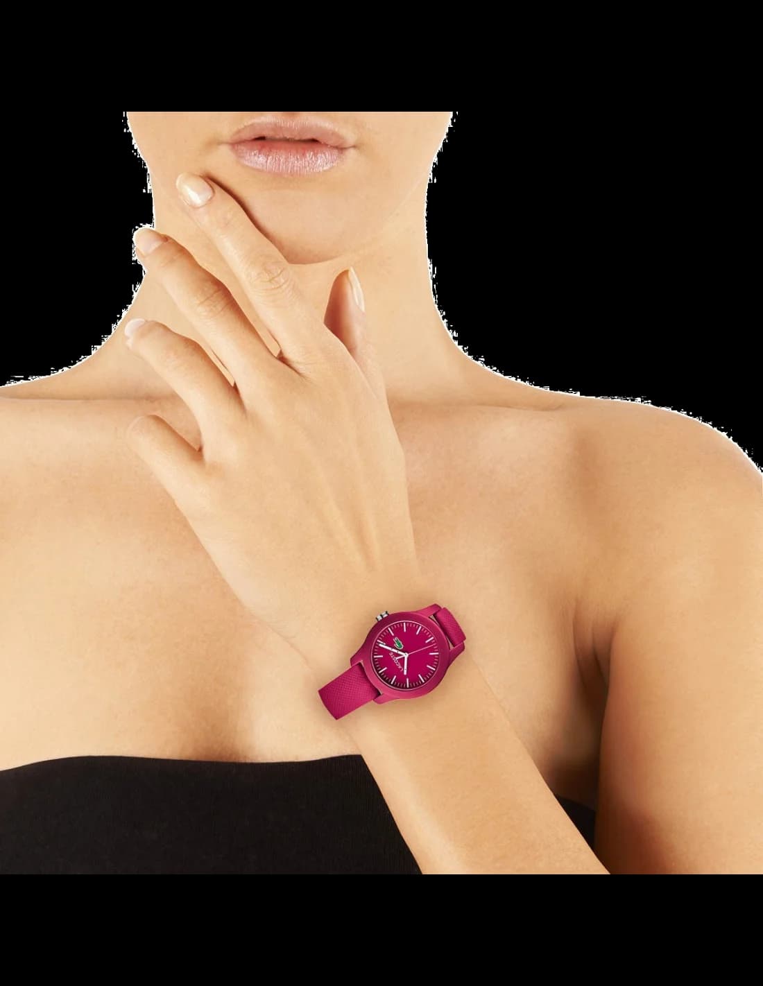 Montre Lacoste Poloshirt 2000957 pour Femme, Cadran Fuchsia et Bracelet Silicone Rose