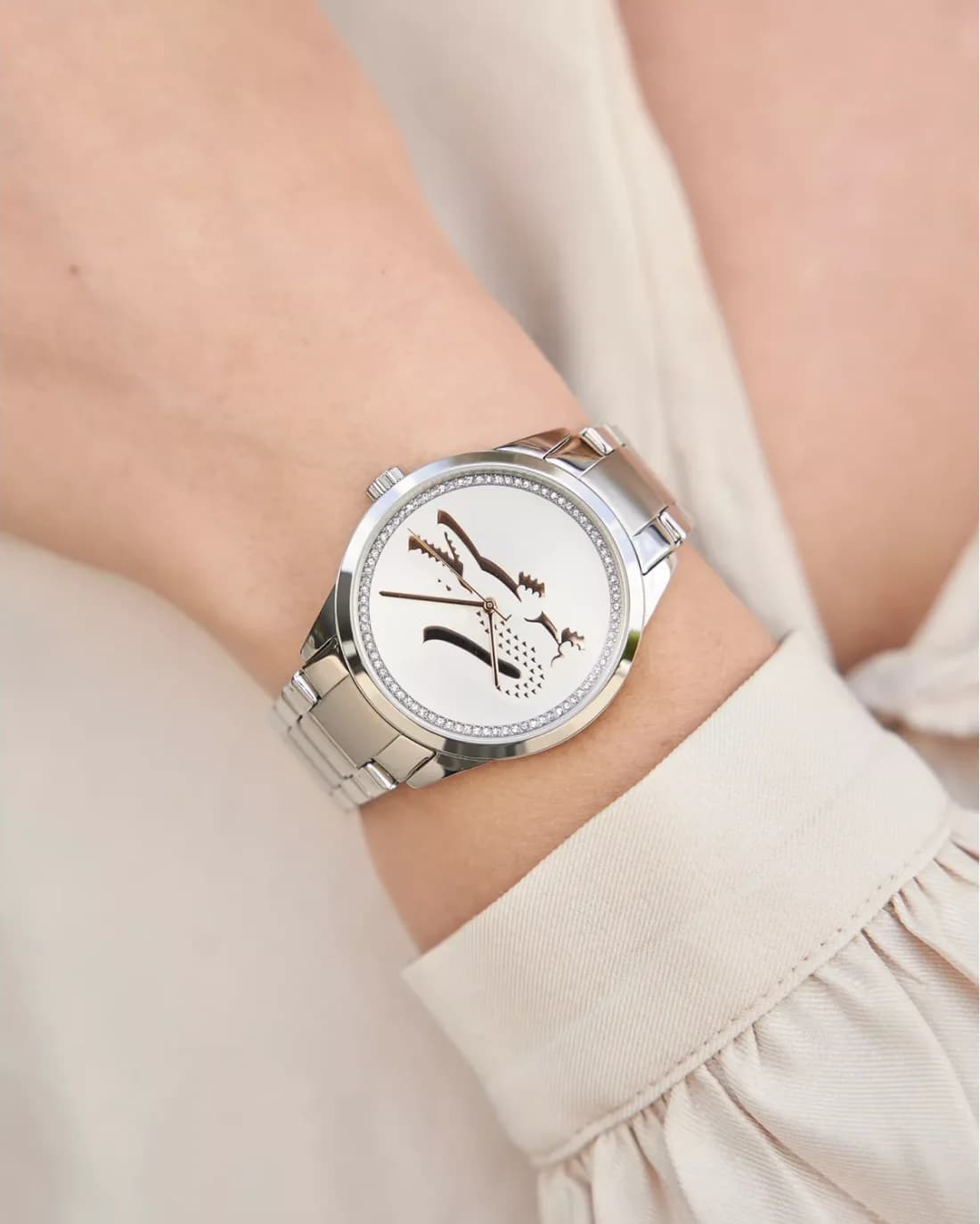 Montre Femme Lacoste Ladycroc 2001189 en Acier Argenté Cadran Strass vue 4
