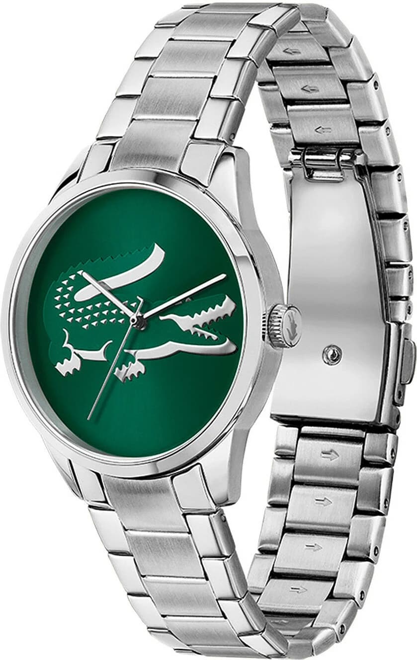 Montre Lacoste Ladycroc 2001190 pour Femme, Cadran Vert, Bracelet Acier Argenté vue 2