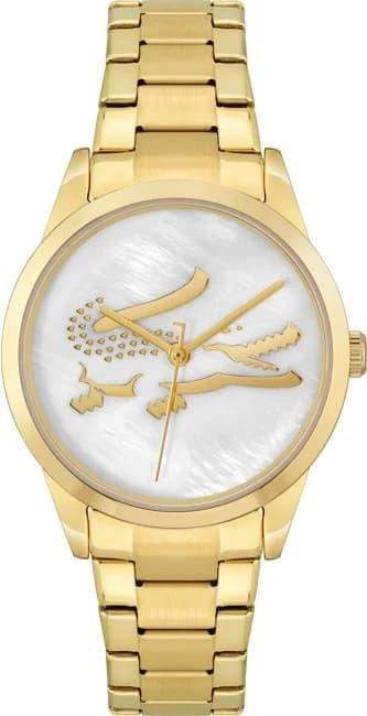 Montre Femme Lacoste Ladycroc 2001216, Boîtier et Bracelet Acier Doré, Cadran Nacré