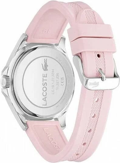 Montre Lacoste Swing 2001245 pour Femme - Cadran Argent Multifonctions, Bracelet Silicone Rose vue 3