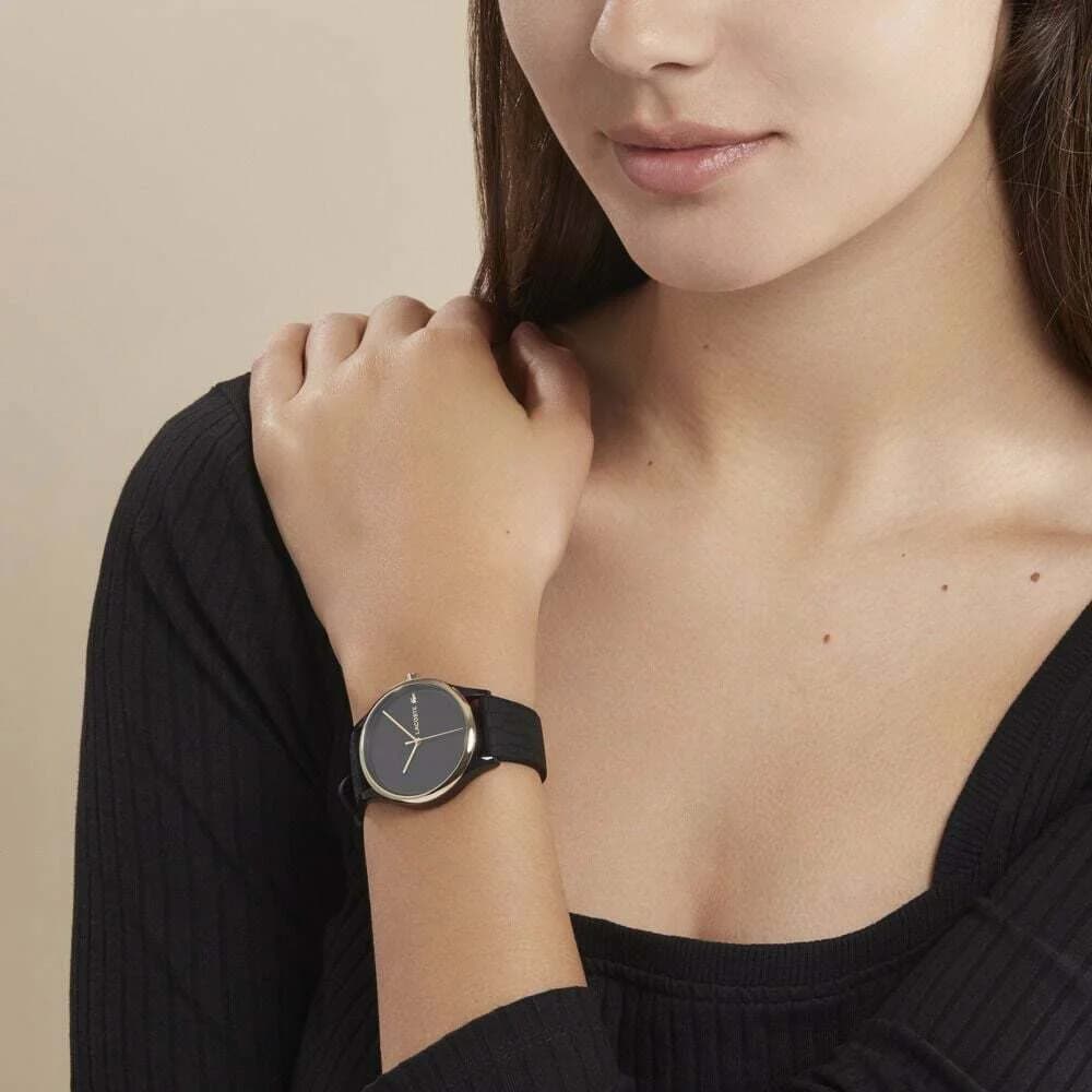 Montre Lacoste Crocodelle 2001249 pour Femme - Boîtier Bicolore, Cadran et Bracelet Noir vue 4