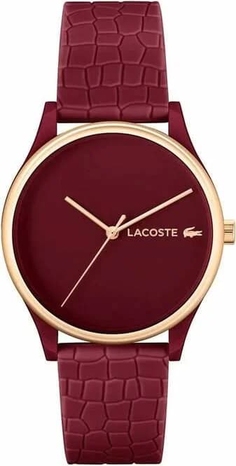 Montre Femme Lacoste Crocodelle 2001283 - Boîtier bicolore, cadran et bracelet silicone rouge