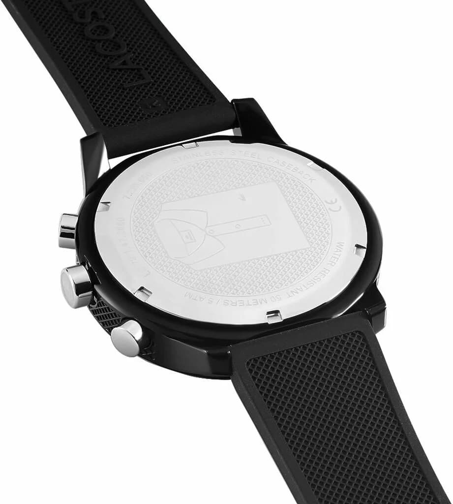 Montre Lacoste Homme Réf. 2010972 - Cadran Noir Multifonctions, Bracelet Silicone Noir vue 3