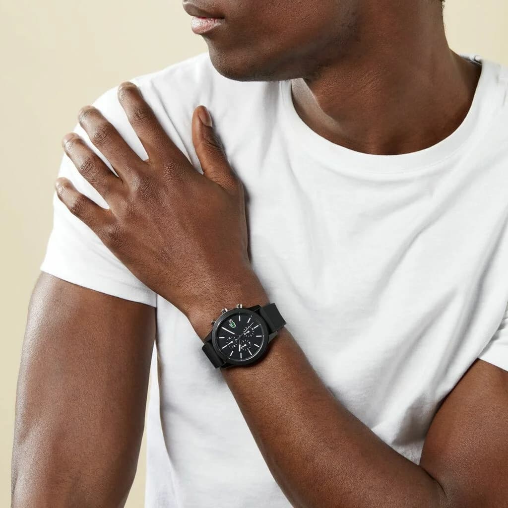 Montre Lacoste Homme Réf. 2010972 - Cadran Noir Multifonctions, Bracelet Silicone Noir vue 7