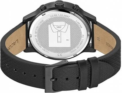 Montre Lacoste 2010997 Homme - Cadran Multifonctions Noir, Bracelet Cuir Noir vue 3