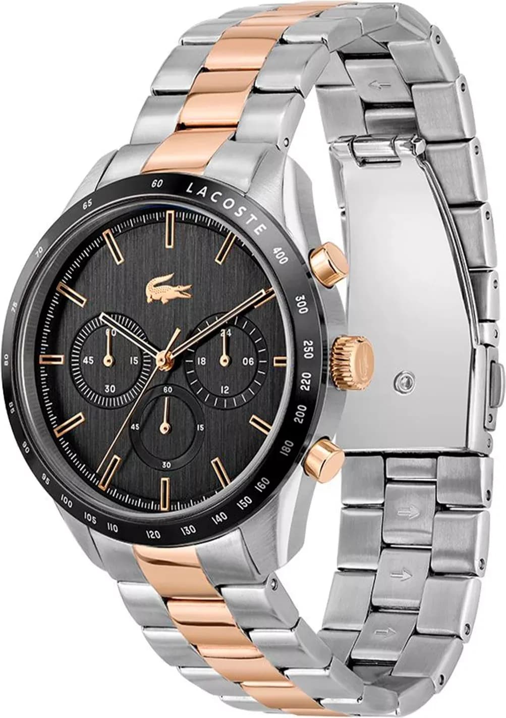 Montre Lacoste Homme Réf. 2011112 - Chronographe Acier Bicolore, Cadran Noir vue 2