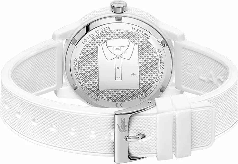 Lunette boîtier Lacoste 2011130 en acier inoxydable brossé, lunette lisse fine, profil mince de 9 mm pour un port discret