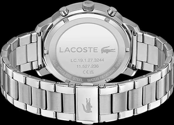 Attache bracelet Lacoste 2011178 bracelet acier inoxydable brossé/poli, fermoir déployant triple boucle sécurisé