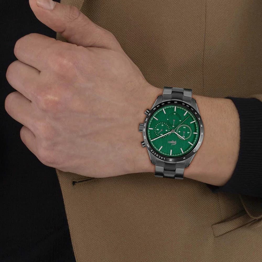 Montre Homme Lacoste Boston 2011270 - Boîtier Acier Noir, Cadran Vert Multifonctions vue 3