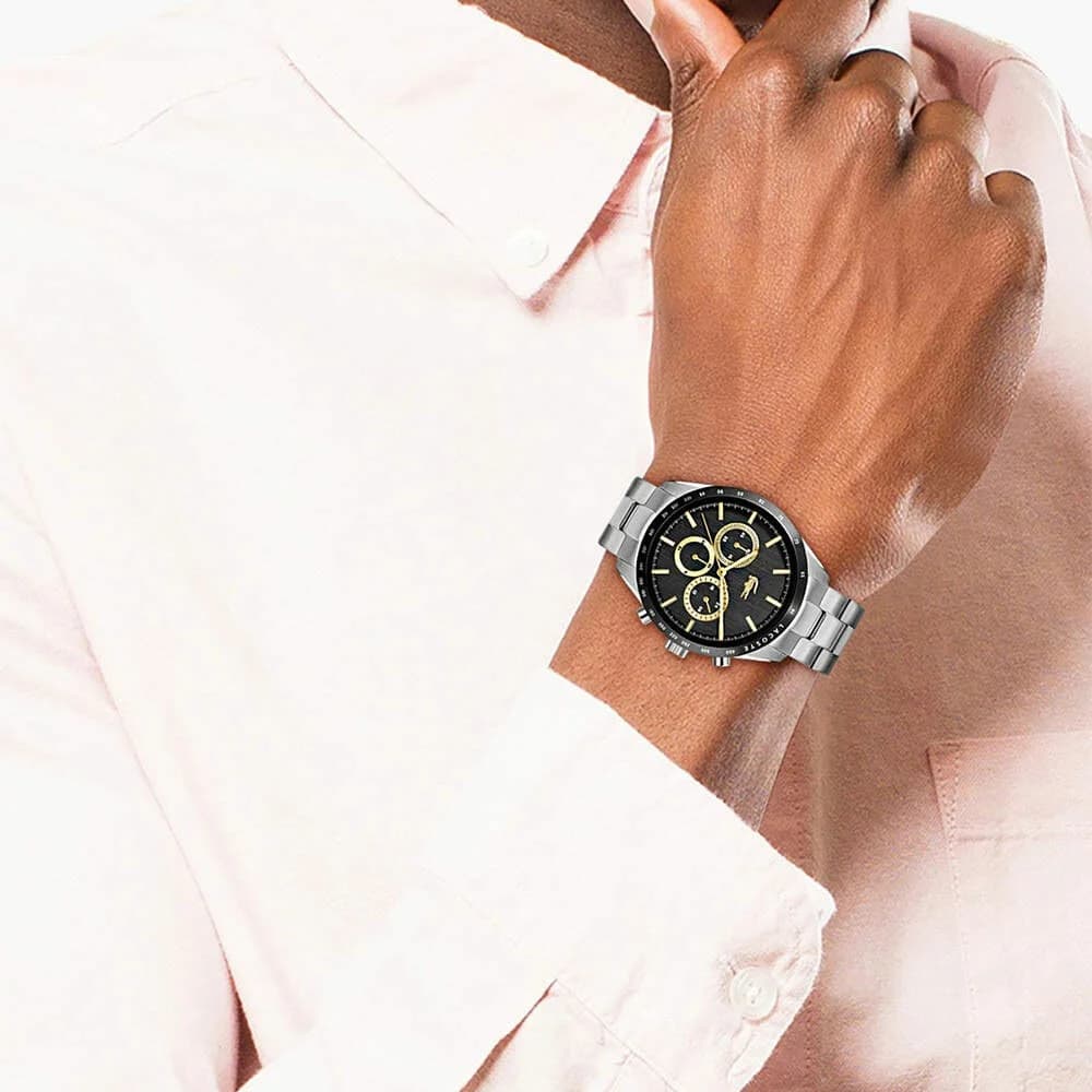 Montre Lacoste Homme Réf. 2011272 - Boîtier Acier Bicolore, Cadran Noir Multifonctions vue 4