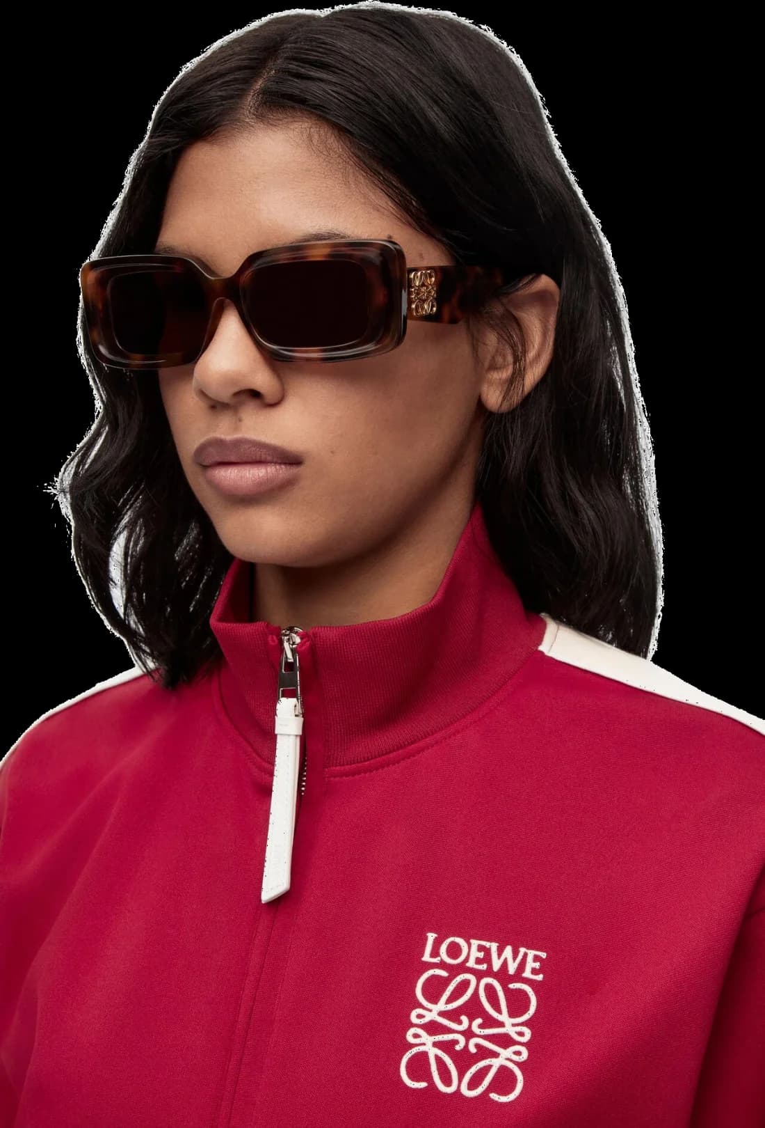 Lunettes de soleil Loewe LW40101I rectangulaires pour femme vue 2