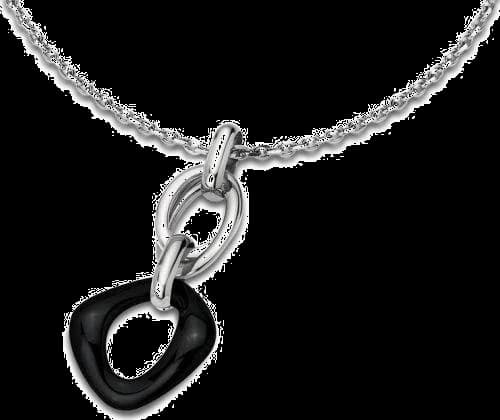 Collier pour Femme Lotus LS1607-1/2, pendentif design noir et argenté