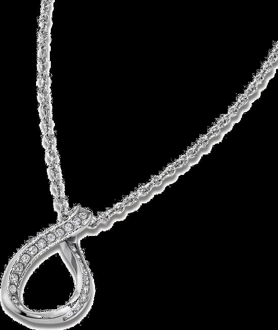 Collier Lotus pour Femme LS1671-1/1 en Acier Argenté avec Pendentif Strass