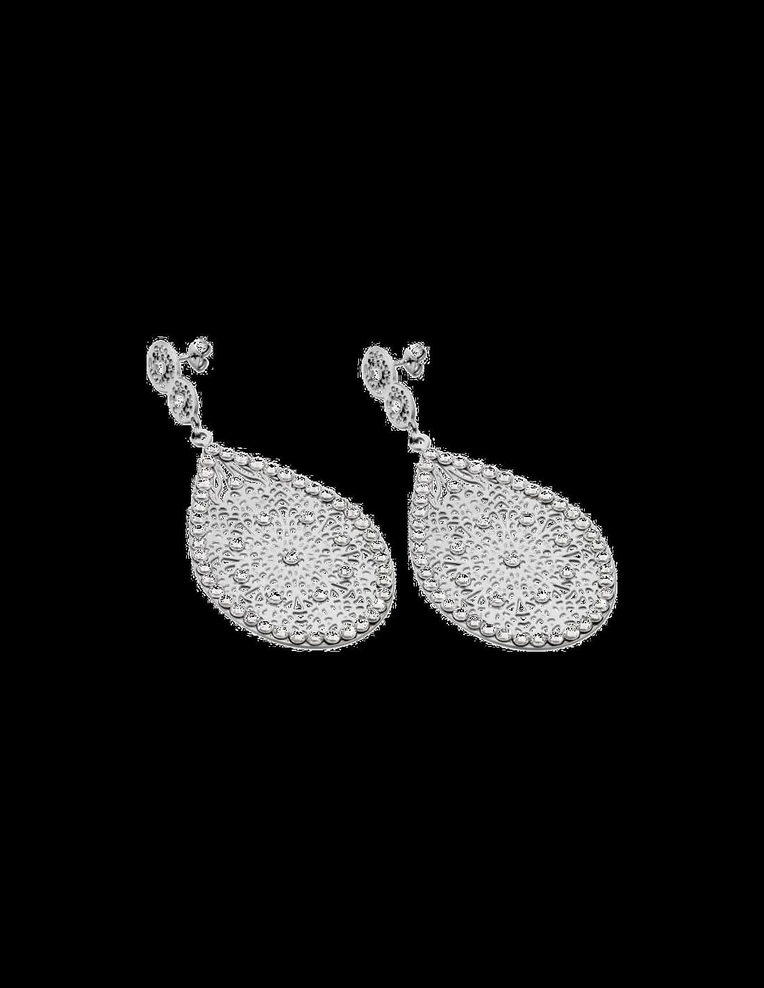 Boucles d'oreilles Lotus pour femme, référence LS1597-4/1 en acier argenté