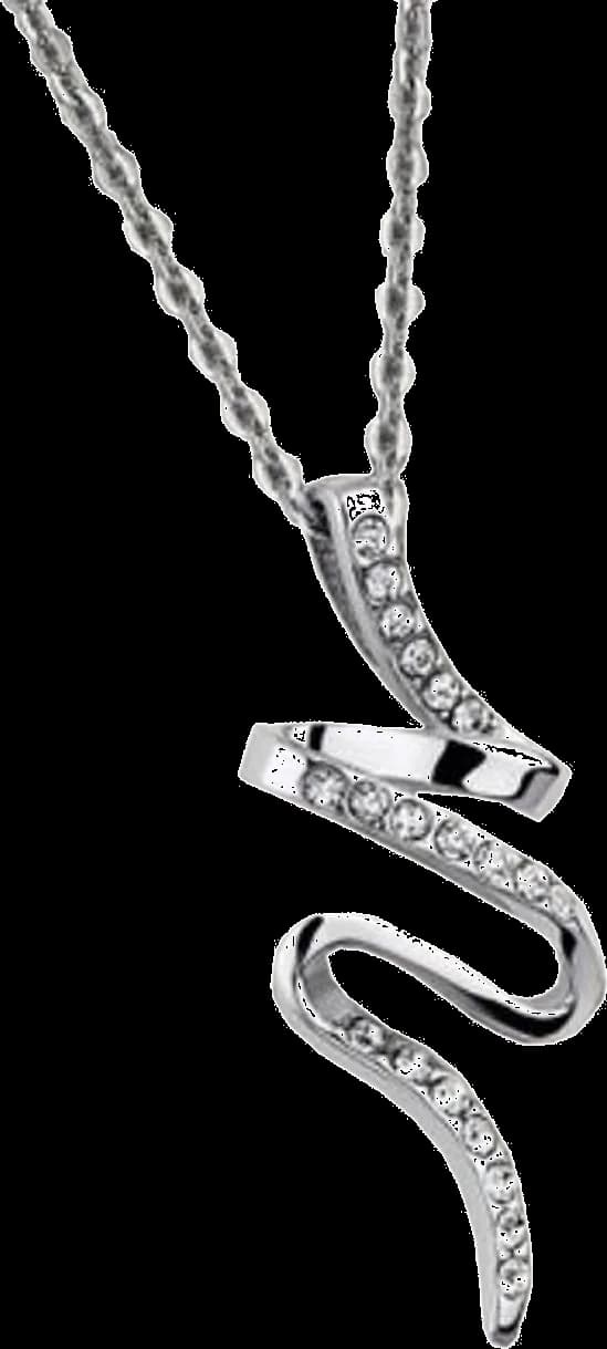 Collier Lotus LS1750-1/1 pour femme en acier argenté avec pendentif serpent et strass