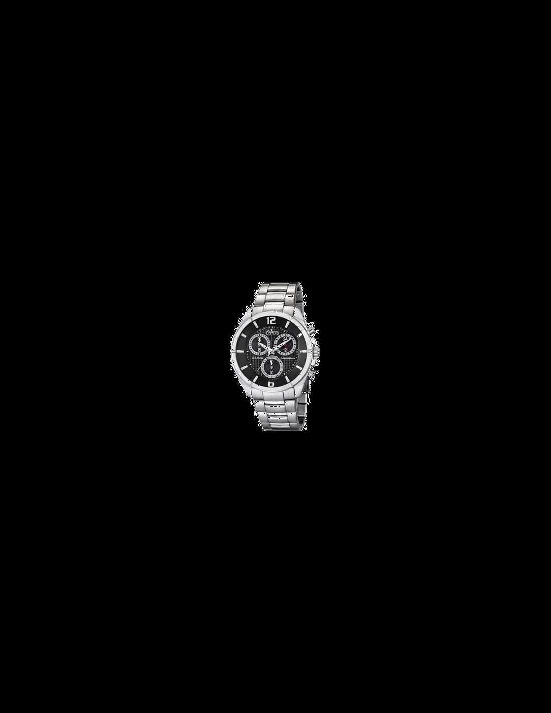 Garde-temps Lotus L10123/3 avec cadran blanc et compteurs noirs, aiguilles luminescentes et index appliqués