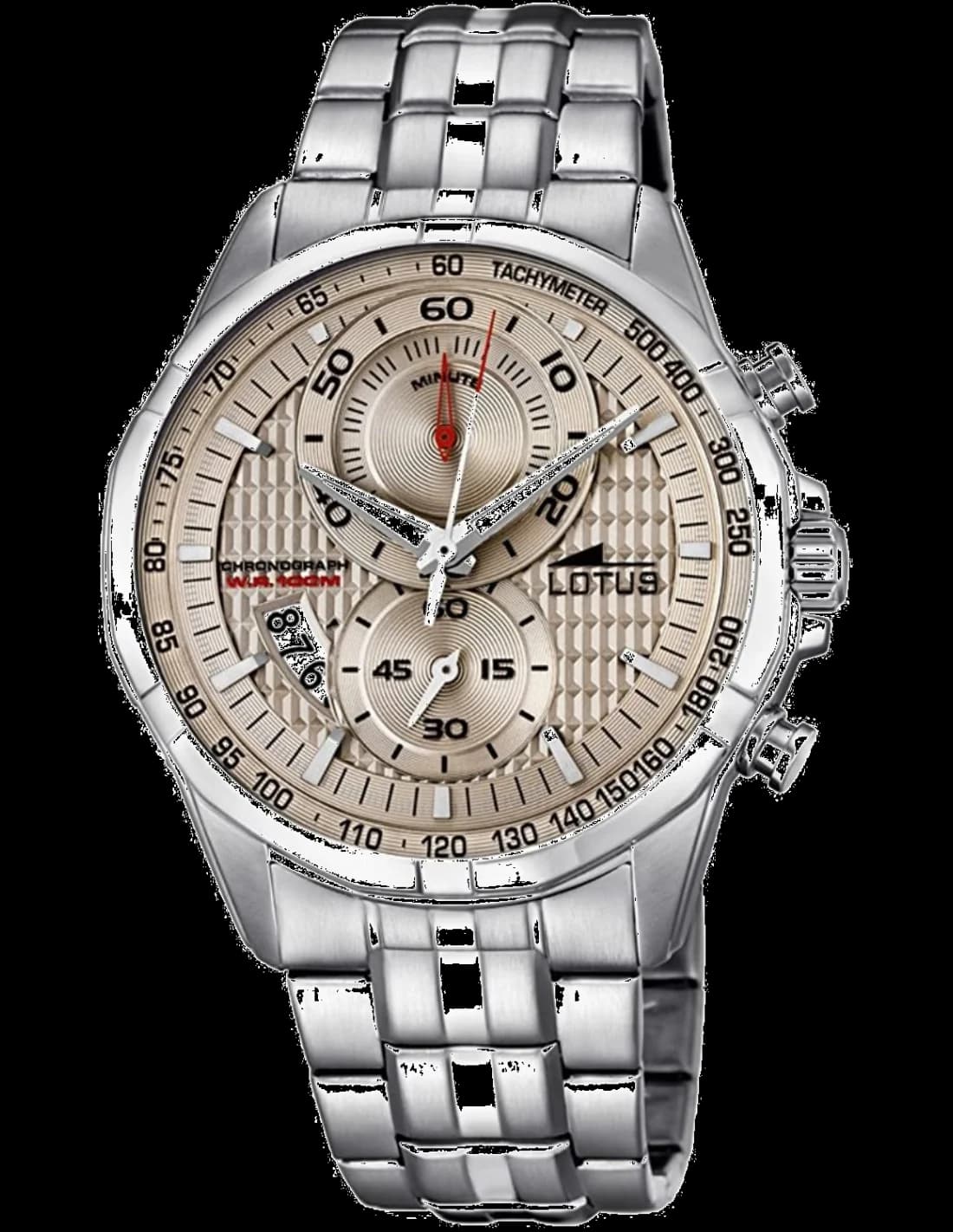 Montre Homme Lotus L10132/1 en acier argenté, cadran marron