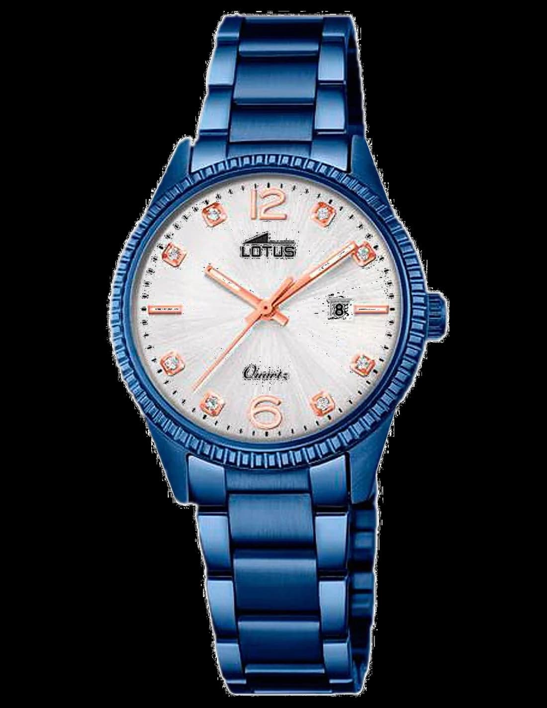 Montre Lotus L18304/3 pour Femme, Cadran Blanc et Bracelet Bleu Acier