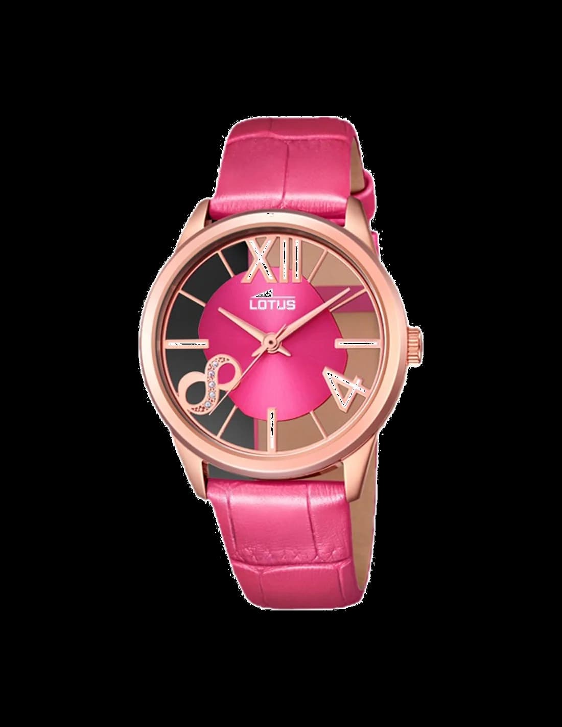 Montre Femme Lotus Trendy L18306/2 Cadran Fuchsia et Bracelet Cuir Rose