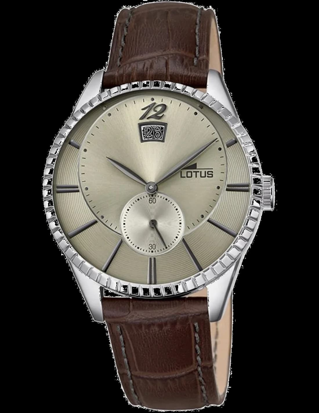 Montre Homme Lotus L18322/2 Cadran Doré Bracelet Cuir Marron