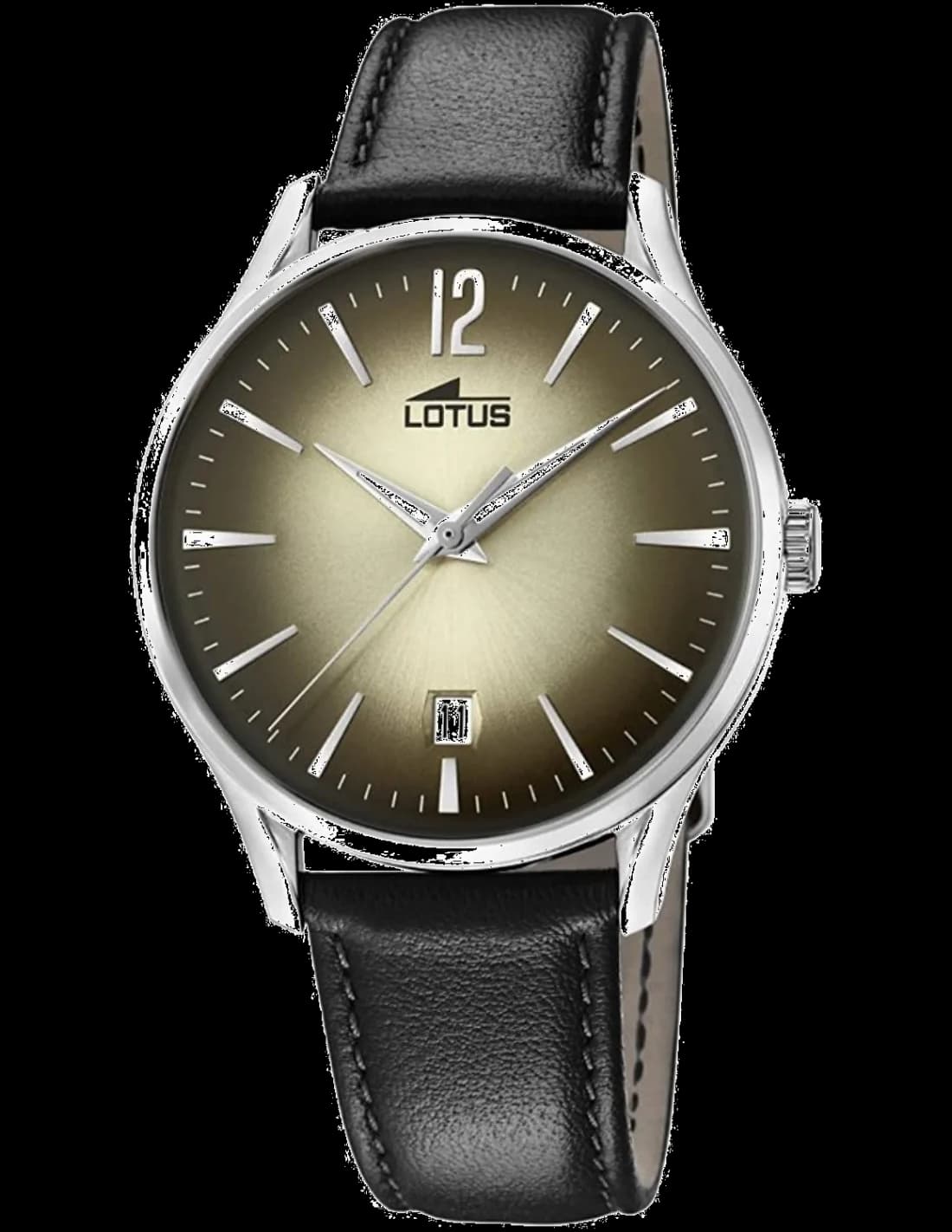 Garde-temps Lotus L18402/2 avec cadran noir soleillé et aiguilles luminescentes pour lisibilité optimale