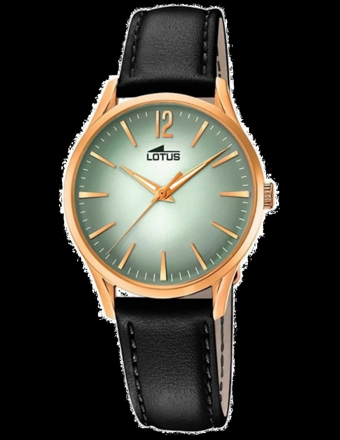 Montre Lotus Revival L18407/5 pour Femme - Cadran Vert, Boîtier Or, Bracelet Cuir Noir
